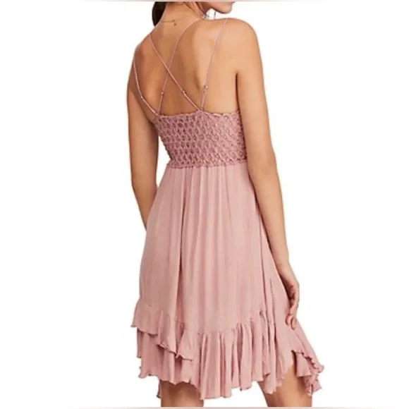 🎉sale🎉 NWT Free People Adella ballet pink mini slip dress - S - Picture 4 of 5